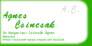 agnes csincsak business card